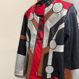 Colorful Geometric Leather Jacket